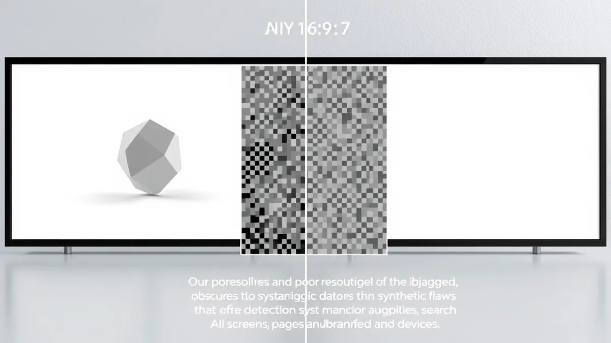 Illustration: A blurred, pixelated video frame sits beside a sharp, clear image, both displaying abstract geometric patterns on blank screens.