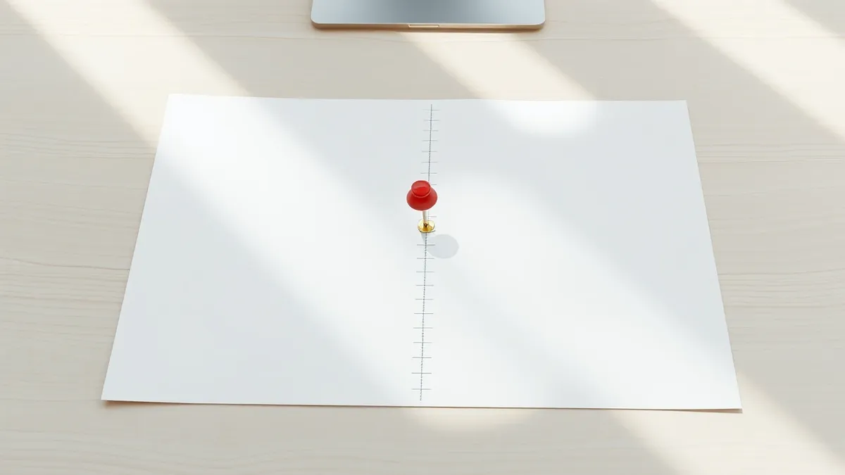 Illustration: A clean white architectural blueprint lies flat on a light wooden desk.