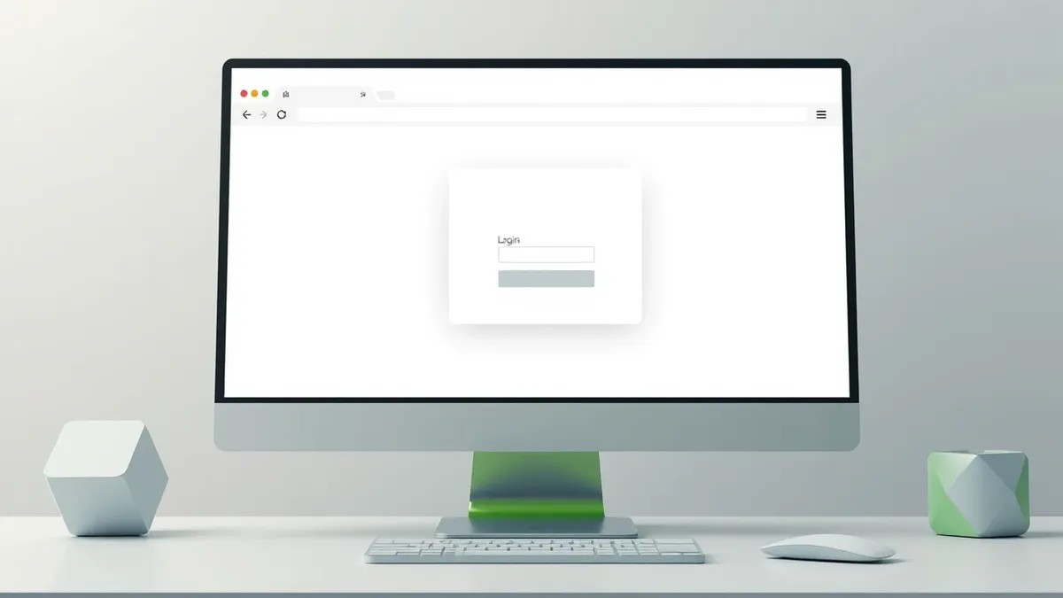Illustration: A computer monitor displays a web browser window containing a smaller, perfectly rendered replica of the same browser interface.